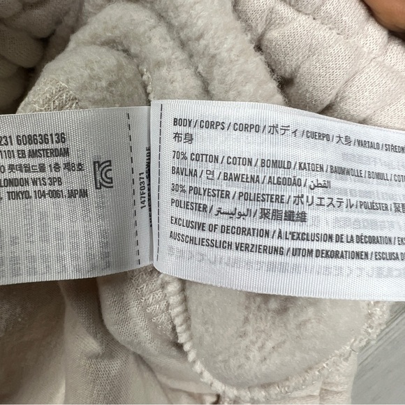 Abercrombie & Fitch Jogger Pants Women Size Medium Neutral Cream Cozy Loungewear - Picture 4 of 11